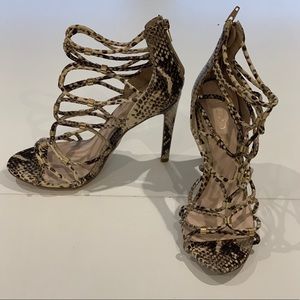 Snakeskin Strappy Heels